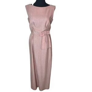 1960s prom dresses Cerulean Blue Satin Formal Party Dress Gown  Canned Ham Vintage and marks to material scattered throughout 1960 New Orleans prom dress